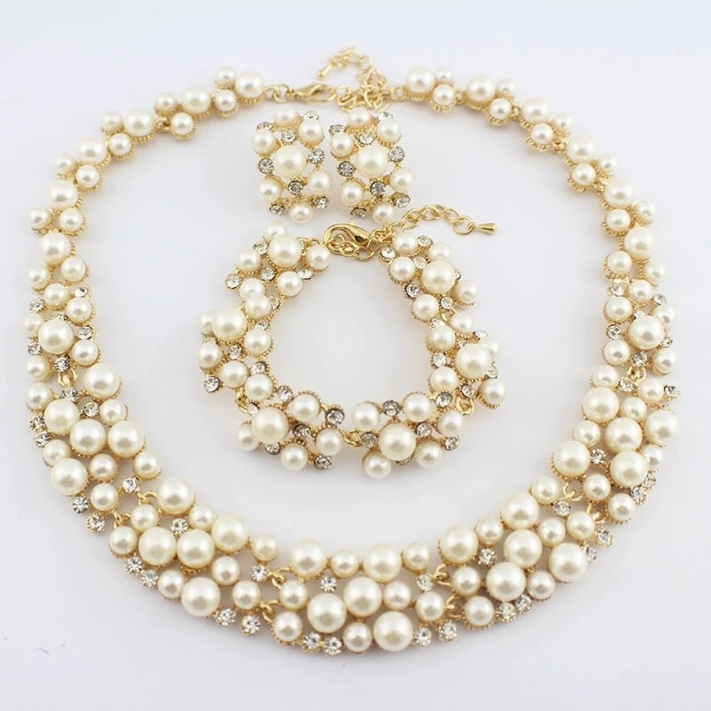 17 km simulated pearl necklace set